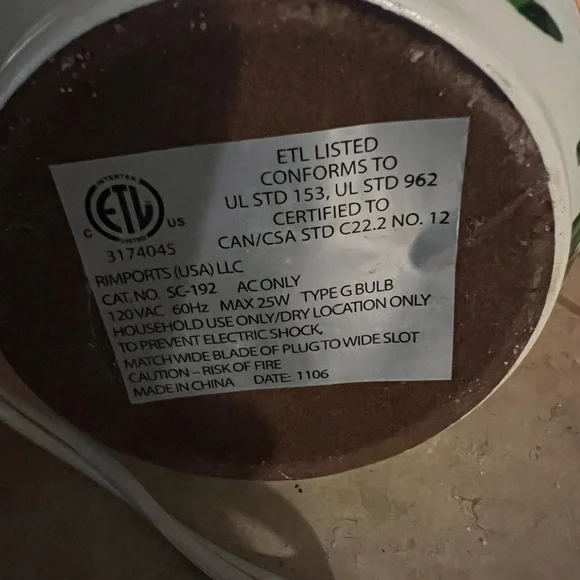 Floral Ceramic Wax Warmer - Picture 8 of 9